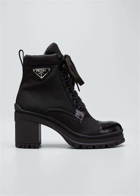 prada block heel combat boots.